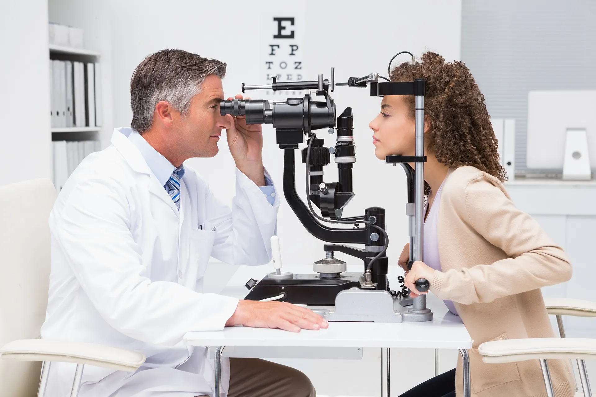 Patient Receiving Eye Exam in Toledo, OH