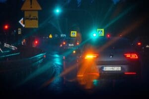 blurry vision driving at night